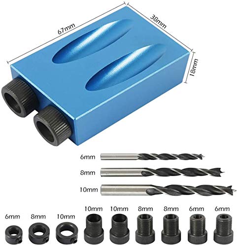 15pcs Écrou pour boîte de poche 15° Kit d'ouverture de trou pour tige avec adaptateur pour perceuse de 6/8/10mm pour le 