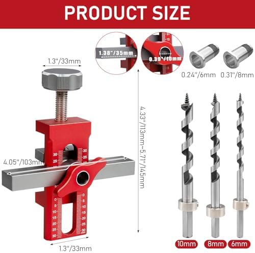 Montageur de Portes de Cuisine Montage Jig Outil en Alliage D'Aluminium Adaptable et Perforable 2 en 1 pour la Plupart d