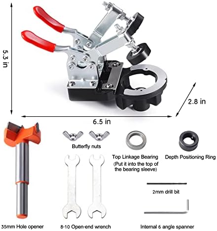 Adoles 35mm Concealed Door Hinge Accurate Locking Cabinet Hinge, Matériaux d'aluminium, Idéal pour la cuisine et le gara
