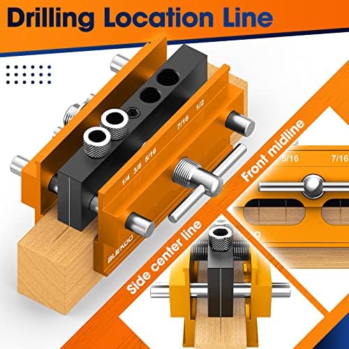 Blekoo Self Centering Doweling Jig Kit (Oranja)  
Drill Jig for Straight Holes Compatible with Biscuit Joiner Set (Argen