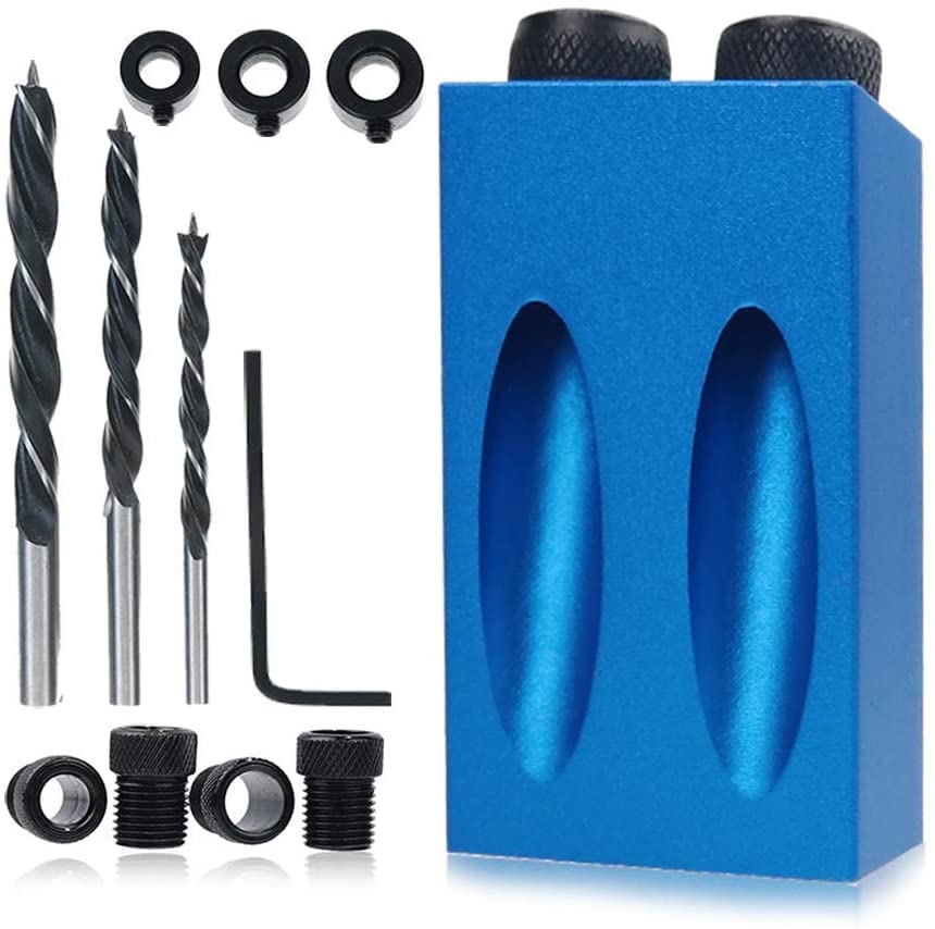 Kit à trous de poche 14 pièces, guide à trous de poche avec adaptateur de foret 6/8/10mm, outil deposition et localisati