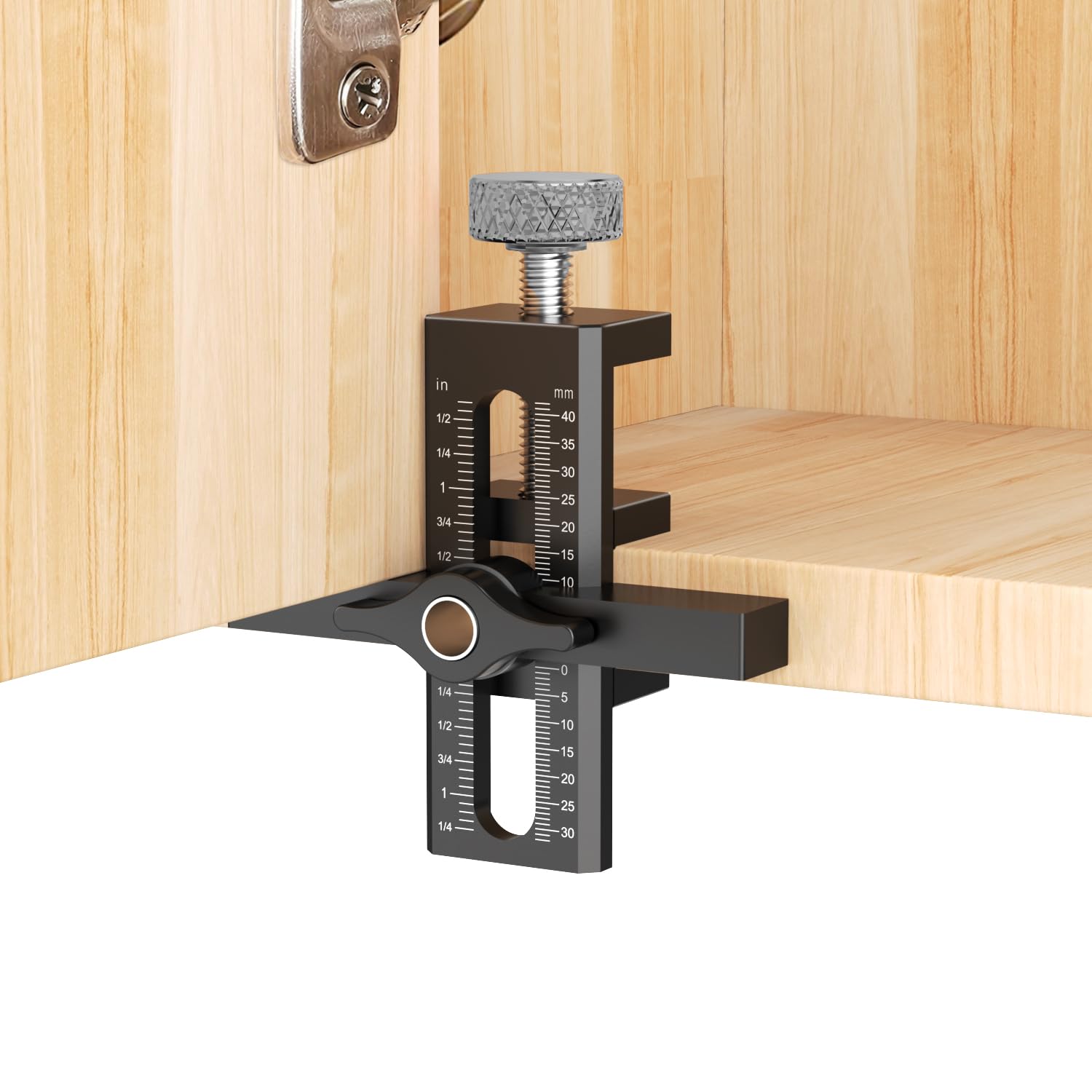 Puriwood 2-in-1 Cabinet Door Mounting Jig pour ajustementpositionnement des portes de placards, outil de positionnementp