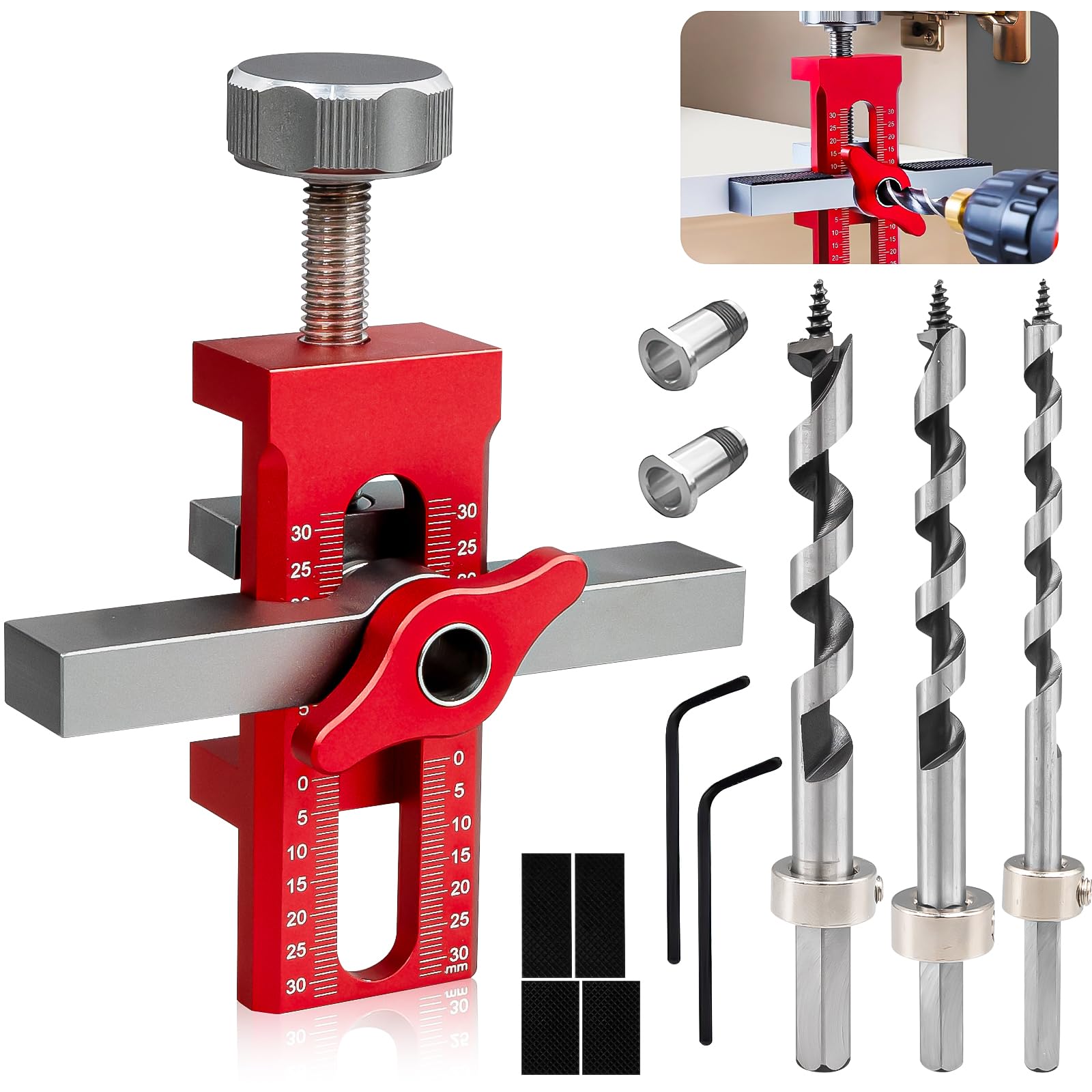 Montageur de Portes de Cuisine Montage Jig Outil en Alliage D'Aluminium Adaptable et Perforable 2 en 1 pour la Plupart d
