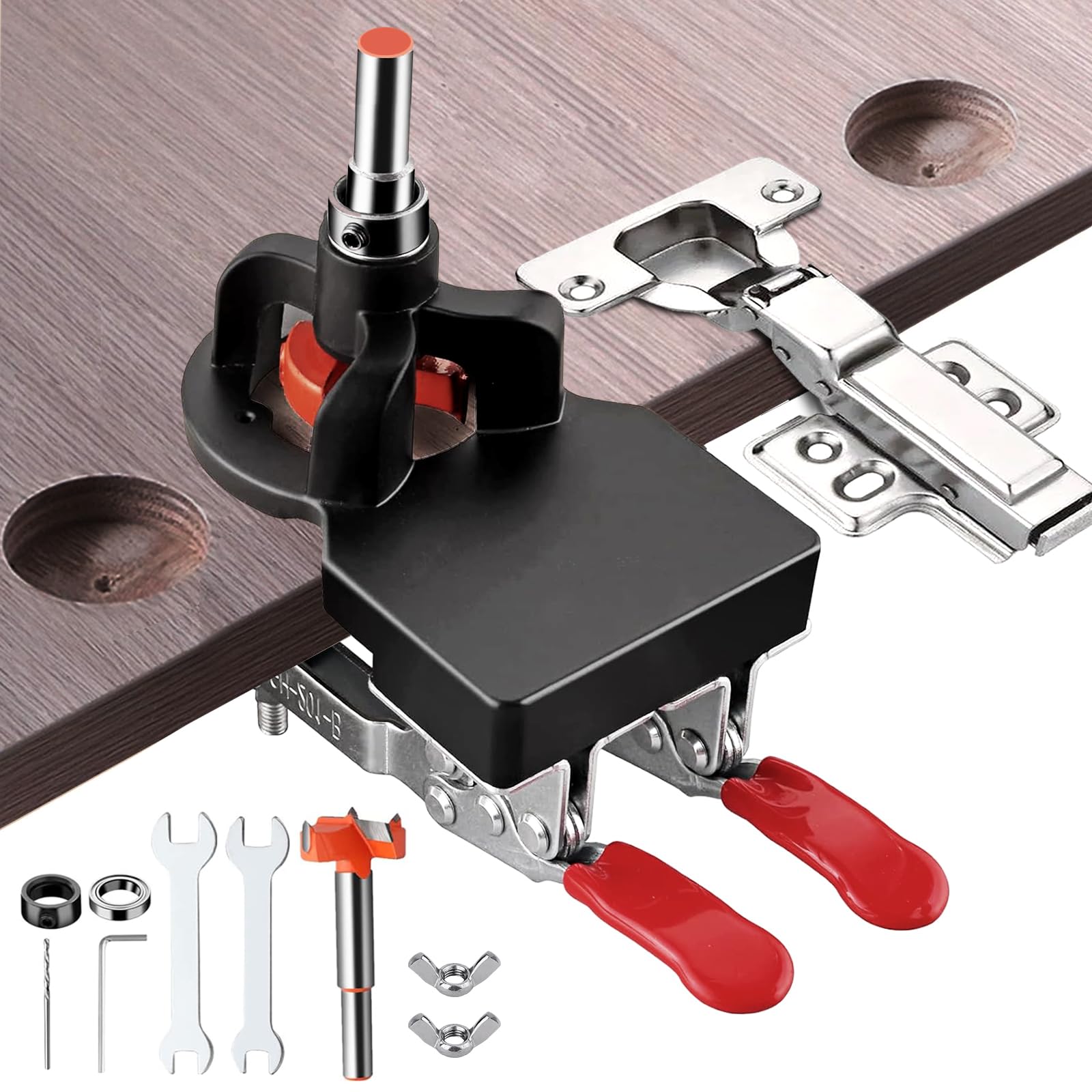 Adoles 35mm Concealed Door Hinge Accurate Locking Cabinet Hinge, Matériaux d'aluminium, Idéal pour la cuisine et le gara